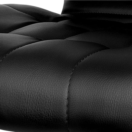 2x Bar Stools Gas Lift Leather Padded Stool Black Furniture Kings Warehouse 