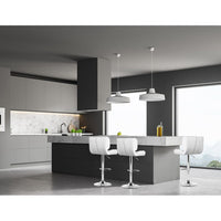 2x Bar Stools Gas Lift Leather Padded White Furniture Kings Warehouse 