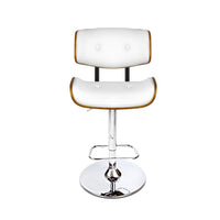 2x Bar Stools Gas Lift Leather White Furniture Kings Warehouse 