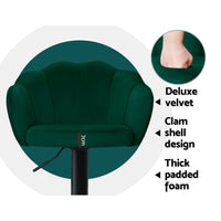 2x Bar Stools Gas Lift Velvet Green Furniture Kings Warehouse 