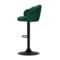 2x Bar Stools Gas Lift Velvet Green Furniture Kings Warehouse 