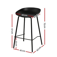 2x Bar Stools Kitchen Counter Stools Metal Furniture Kings Warehouse 