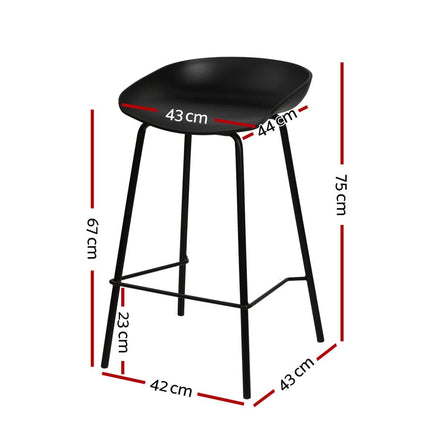 2x Bar Stools Kitchen Counter Stools Metal Furniture Kings Warehouse 