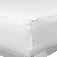 2x Bar Stools Leather Padded Metal White Furniture Kings Warehouse 
