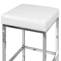 2x Bar Stools Leather Padded Metal White Furniture Kings Warehouse 