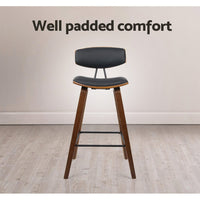 2x Bar Stools Leather Padded w/Backrest Furniture Kings Warehouse 