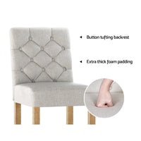 2x Bar Stools Linen Upholstered Chairs Furniture Kings Warehouse 