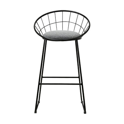 2x Bar Stools Padded Seat Metal Furniture Kings Warehouse 