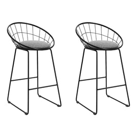 2x Bar Stools Padded Seat Metal Furniture Kings Warehouse 