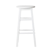 2x Bar Stools Round Chairs Wooden White Furniture Kings Warehouse 