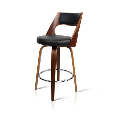 2x Bar Stools Swivel Leather Chair 65cm Furniture Kings Warehouse 