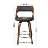 2x Bar Stools Swivel Leather Chair 65cm Furniture Kings Warehouse 