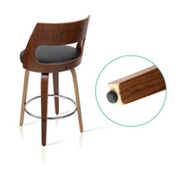 2x Bar Stools Swivel Leather Chair 65cm Furniture Kings Warehouse 