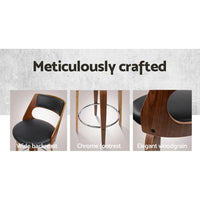 2x Bar Stools Swivel Leather Chair 76cm Furniture Kings Warehouse 