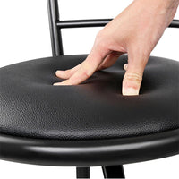2x Bar Stools Swivel Leather Padded Metal Furniture Kings Warehouse 