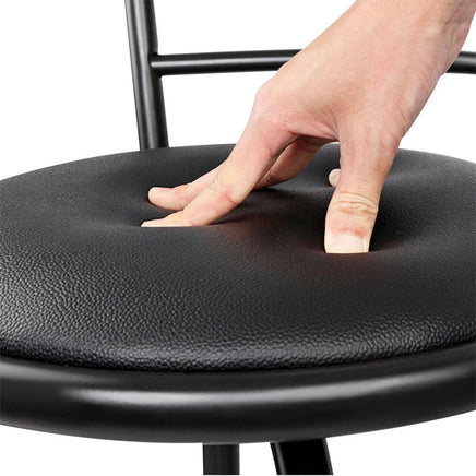2x Bar Stools Swivel Leather Padded Metal Furniture Kings Warehouse 