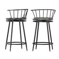 2x Bar Stools Swivel Metal Chairs Furniture Kings Warehouse 