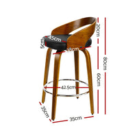 2x Bar Stools Swivel Seat Curving Backrest Furniture Kings Warehouse 