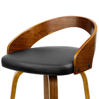 2x Bar Stools Swivel Seat Curving Backrest Furniture Kings Warehouse 
