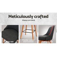 2x Bar Stools Swivel Seat Wooden Charcoal Furniture Kings Warehouse 