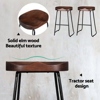 2x Bar Stools Tractor Seat 65cm Furniture Kings Warehouse 