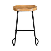 2x Bar Stools Tractor Seat 65cm Wooden Furniture Kings Warehouse 