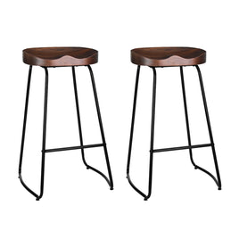 2x Bar Stools Tractor Seat 75cm Black Furniture Kings Warehouse 