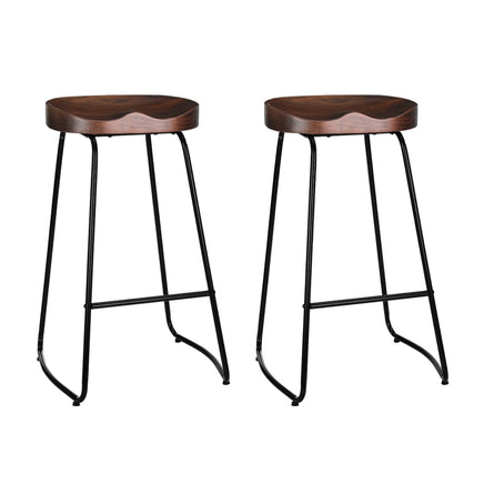 2x Bar Stools Tractor Seat 75cm Black Furniture Kings Warehouse 