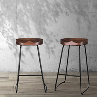 2x Bar Stools Tractor Seat 75cm Black Furniture Kings Warehouse 