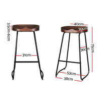 2x Bar Stools Tractor Seat 75cm Black Furniture Kings Warehouse 