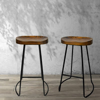 2x Bar Stools Tractor Seat 75cm Black Furniture Kings Warehouse 