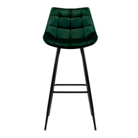 2x Bar Stools Velvet Chairs Green Furniture Kings Warehouse 