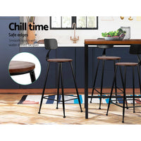 2x Bar Stools Vintage Metal Chairs Furniture Kings Warehouse 