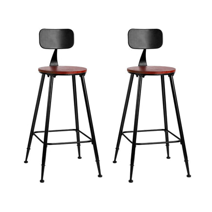 2x Bar Stools Vintage Metal Chairs Furniture Kings Warehouse 