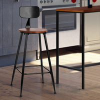 2x Bar Stools Vintage Metal Chairs Furniture Kings Warehouse 