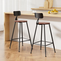 2x Bar Stools Vintage Metal Chairs Furniture Kings Warehouse 