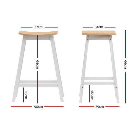 2x Bar Stools Wooden Chairs Oak Furniture Kings Warehouse 