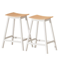 2x Bar Stools Wooden Chairs Oak Furniture Kings Warehouse 
