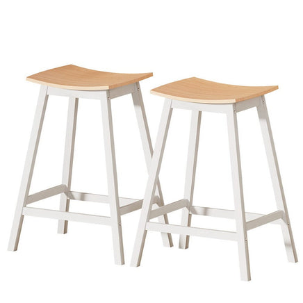 2x Bar Stools Wooden Chairs Oak Furniture Kings Warehouse 