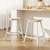 2x Bar Stools Wooden Chairs Oak Furniture Kings Warehouse 