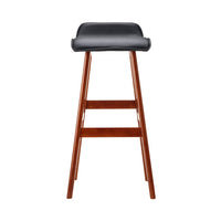 2x Bar Stools Wooden Stool Black Furniture Kings Warehouse 