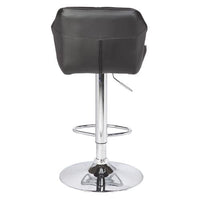 2X Black Bar Stools Faux Leather Mid High Back Adjustable Crome Base Gas Lift Swivel Chairs Furniture Kings Warehouse 