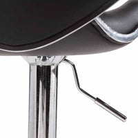 2X Black Bar Stools Faux Leather Mid High Back Adjustable Crome Base Gas Lift Swivel Chairs Furniture Kings Warehouse 