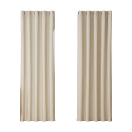 2X Blockout Curtains Blackout Window Curtain Eyelet 180x213cm Beige Kings Warehouse 