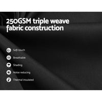 2X Blockout Curtains Blackout Window Curtain Eyelet 300x230cm Black Kings Warehouse 