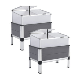 2X Cold Frame Greenhouse Cover Raised Garden Bed Stand Planter GREY Home & Garden Kings Warehouse 