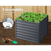 2x Garden Bed 100x100x77cm Planter Box Raised Container Galvanised Home & Garden Kings Warehouse 