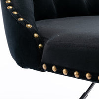 2x Height Adjustable Swivel Bar Stool Velvet Nailhead Barstool with Footrest Furniture Kings Warehouse 