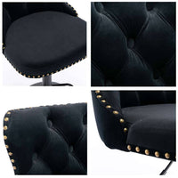 2x Height Adjustable Swivel Bar Stool Velvet Nailhead Barstool with Footrest Furniture Kings Warehouse 