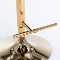 2x Height Adjustable Swivel Bar Stool Velvet Studs Barstool with Footrest and Golden Base- Beige Furniture Kings Warehouse 